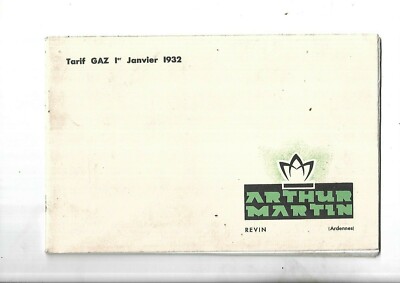 1932. Katalog. Arthur Martin. Revin. Ardennen. Brunnen. herde. Heizung.