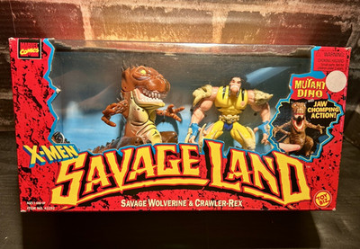 ToyBiz X-Men Savage Land Wolverine Action Figure Boxed Set + Crawler-Rex