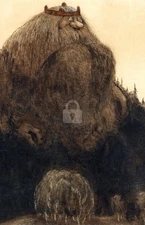 John Bauer, King of the hill (1909) *Art Postcard NEW