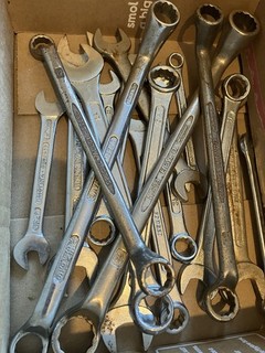 Job lot of 17 Steel Spanners Various Sizes and Brands Imperial measurements