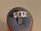 Vintage 925 Silver Ring - Curb Link Chain - Unisex UK Size Q 1/2,  c. Late 1990s