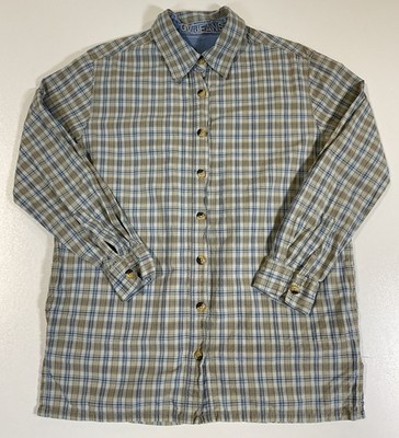 Vintage GV Jeans Plaid Flannel Sz L Gloria Vanderbilt Grunge Skater 90s