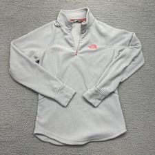The North Face NF0A2UEK Women's Size XS 1/4 Zip Fleece Pullover Jacket Grey Pink