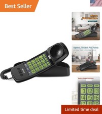 Stylish TRIMLINE Corded Phone for Seniors - Extra Big Buttons  Lighted Keypad