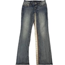 Vigoss Junior Jeans 5/6 Blue Denim Dallas Slim Boot Embroidered Girls Kids