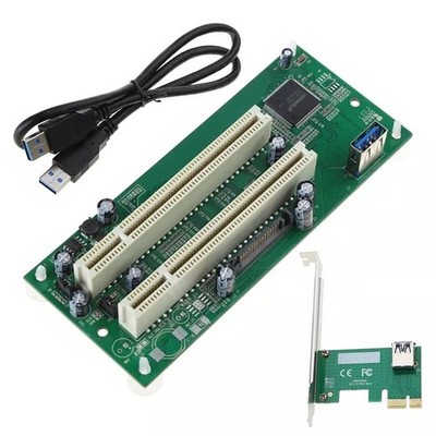 PCI-E auf 2xPCI Adapterkabel PCIE x1 auf x16 Karte PCI-Erweiterungskonverter ww