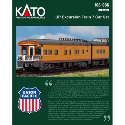 Kato N Scale Union Pacific UP Excursion Train 7-Car Set 106-086