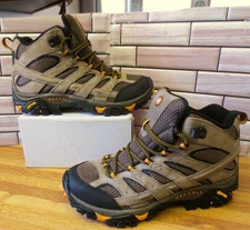 Merrell Mens Moab Vent Mid Walnut Hiking Boots Shoes Size 7 Very Clean J06045