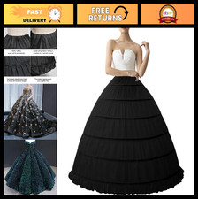 6 Hoop A-Line Petticoat Crinoline Skirt for Wedding, Bridal, Ball Gown Dress