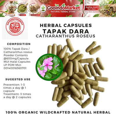 [idHerb] CAPSULES Catharanthus Roseus Tapak Dara Natural Organic Herbal Herbs