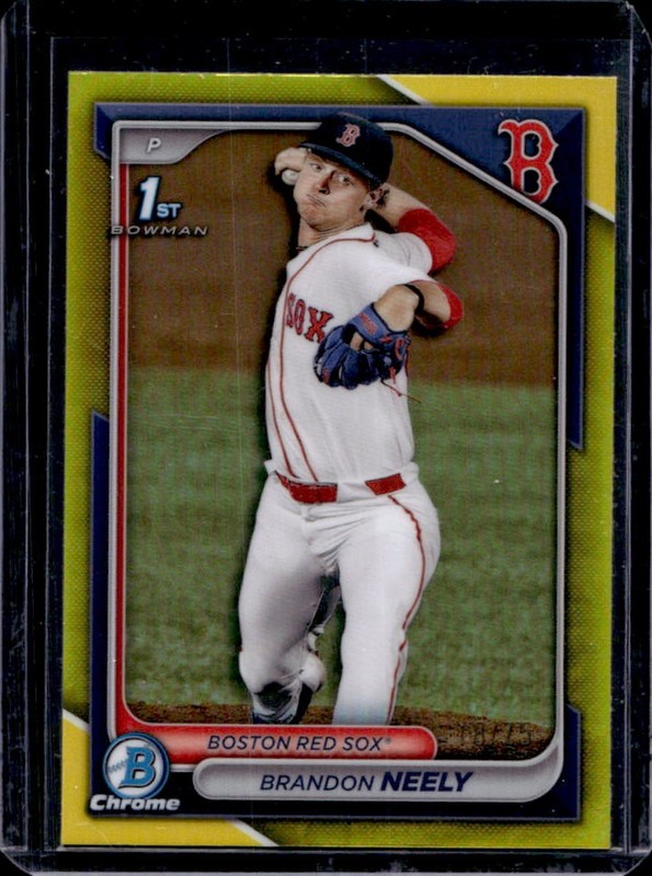 2024 Bowman Draft Brandon Neely Chrome Yellow Refractor 1st #/75 Red Sox