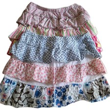 Vintage Y2K Mini Skorts Girl  s Size 14/16 Tiered Floral Pink Blue 2 