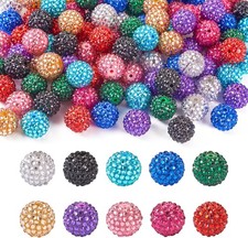 100PCS 20mm Rhinestone Christmas Beads in 10 Colors for DIY Crafts