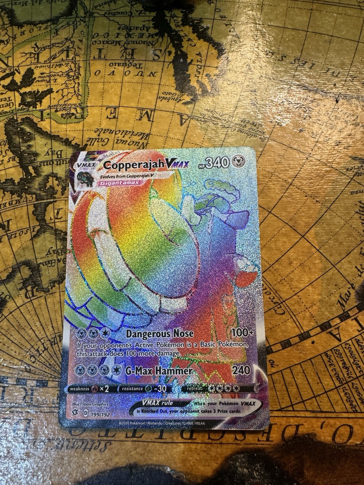 Copperajah Vmax 199/192 Rebel Clash NM Full Art Secret Rainbow Rare Pokemon Card