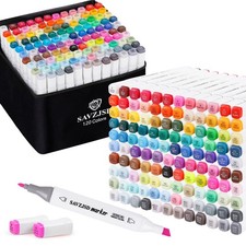 120 Colors Alcohol Markers, Dual Tips Alcohol-Based Art Markers for Artists a...