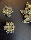 1950’s Signed BSK Aurora Borealis Rhinestone Starburst Brooch Bracelet Earrings — photo 8