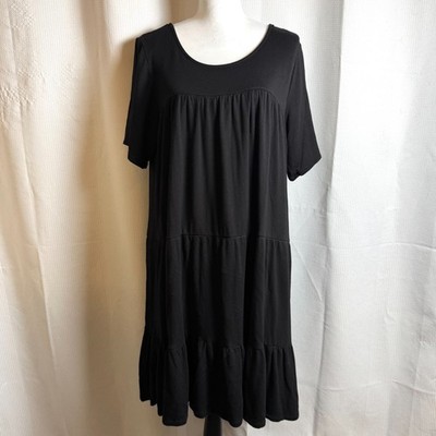 Philosophy Dress Republic Clothing Tiered Women Size 1X Black Shift  Viscose EUC