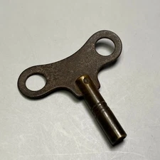 Antique Brass Winding Key For Clock Heat Radiator Or Water Valve? Square Hole #6