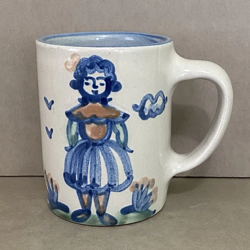 M. A. Hadley Woman Girl Pottery Stoneware Mug The End ~ Hand Painted ~ Kentucky
