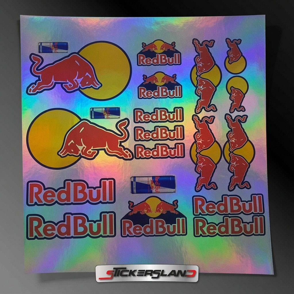 Adesivi Olografici Red Bull per Moto, Auto e Bici