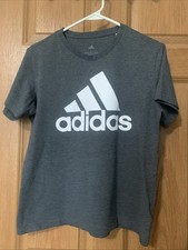 Women  s Large Adidas Grey Tee Shirt. White Logo On Front.Soft Material.