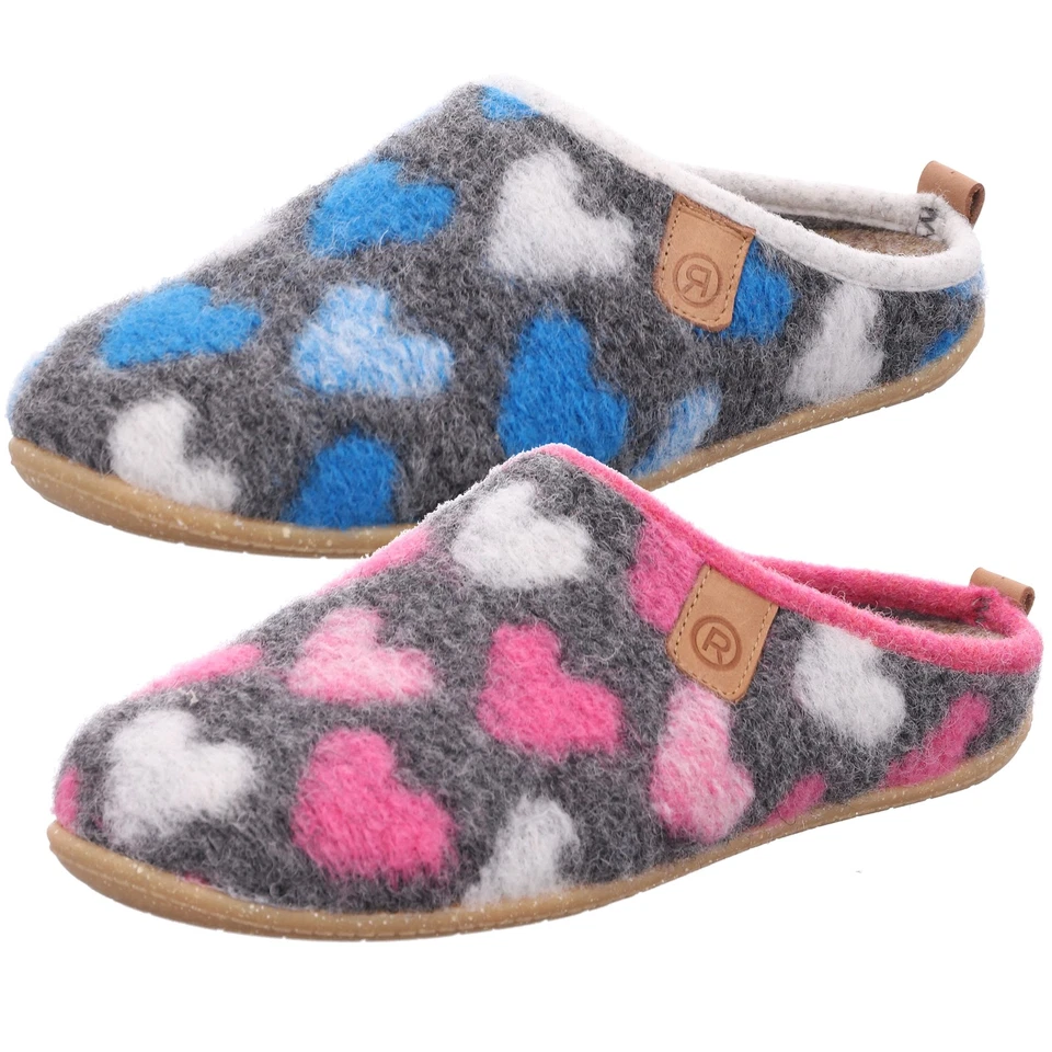 Rohde Damen Pantoffel Hausschuh Leder Decksohle Muster süß Tivoli-D 6861