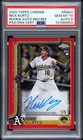 2025 TOPPS CHROME RED REFRACTOR #RAKU NICK KURTZ ROOKIE RC 1/5 PSA 10 AUTO 9