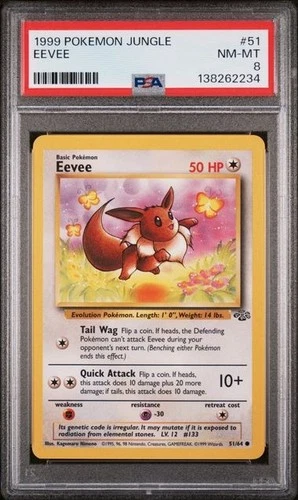 PSA 8 EEVEE 51 JUNGLE POKEMON NM- MINT BM