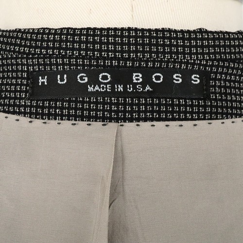 Hugo Boss Sport Coat Mens 46R Black Ivory Check Wool Blend Jacket Blazer Career - Picture 9 of 16