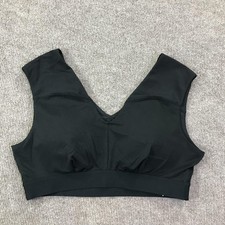 Tommie Copper Sports Bra Womens 2XL Black Shoulder Support Copper Znergy V Neck