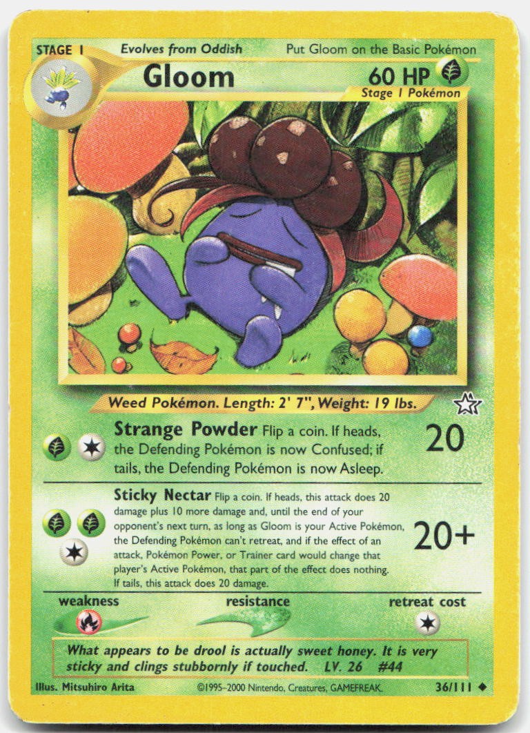 Gloom 36/111 Uncommon Neo Genesis Pokemon Unlimited MP
