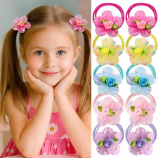10 PCS Toddler Hair Ties for Girls, Flower Baby Hair Tie Elastic Scrunchies No D