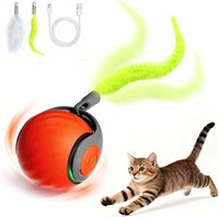 Interaktives Katzenspielzeug Ball Wiederaufladbar Elektrisch 2 Modi Automatis