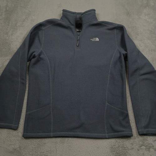 North Face Sweater Mens Medium Gray 1/4 Zip Pullover Outdoor Casual