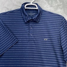 Vineyard Vines Shirt Men size Medium polo stretch performance Golf Stripe tennis