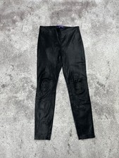 Ralph Lauren Purple Label Pants Lamb Leather Black Women's size 8
