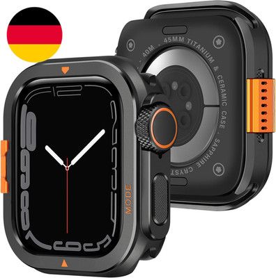 Amizee Metall Hülle Kompatibel Für Apple Watch Series 9/8/7 45Mm Mit Rückseite,