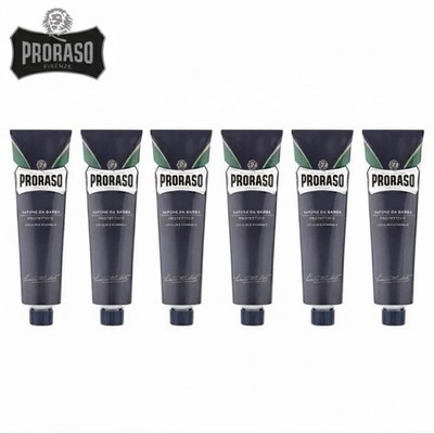 6 Pack Proraso Shaving Cream in Tube Blue 150ml #400913 Italy