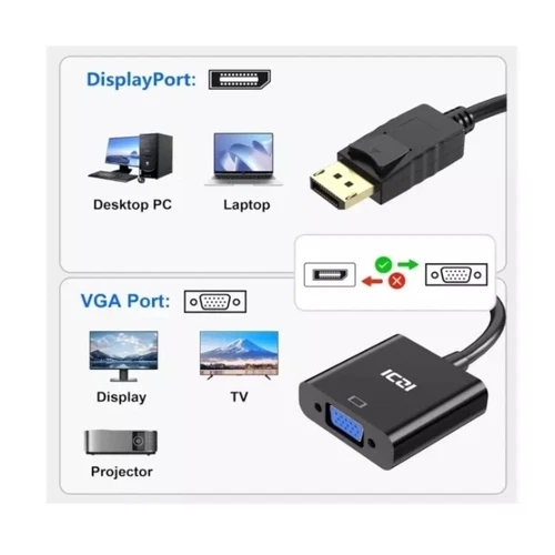 HD Display Port DP Male to VGA Female Adapter Converter Cable Lead DisplayPort - Picture 14 of 14