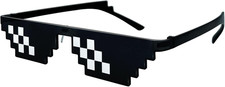 Thug Life Glasses Pixel Sunglasses for Party, Deal with It Glasses Bachelor Part