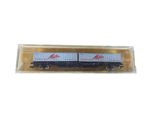 Coche plano CO Minitrix 33242 con 2 contenedores Matson nuevo escala N | Condition: New