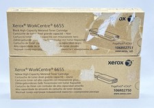  2 pack Genuine Xerox 6655 High Capacity Toner Cartridge Black  Yellow 