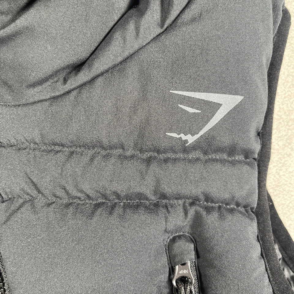 Chaqueta Chaleco Gymshark Grande Puffer Mujer S Cremallera Completa Sin Mangas Sudadera con Capucha-USADA EN EXCELENTE ESTADO Foto 2 de 4