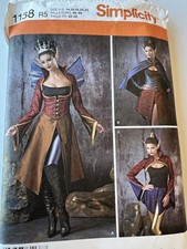 Simplicity 1138 Elven Warrior Costume Pattern Corset Cape Skirt Size 14-22 NEW