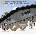 Steel Garden Shed Double Doors Bolt Lock Ventilation Reinforced Frame Brown — photo 3