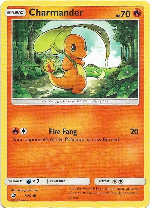 Charmander 1/70 Common Dragon Majesty Pokemon Near Mint