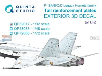 QTSQP32017 1:32 Quinta Studio 3D Decal - F-18A F-18B F-18C F-18D Hornet Tail