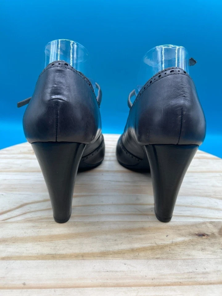 Zapatos de tacón Franco Sarto Mary Jane de espuma viscoelástica para mujer talla 8,5 M cuero negro Foto 3 de 4