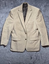 CHAPS Ralph Lauren Tan Corduroy Blazer with Brown Elbow Pads 100 Cotton