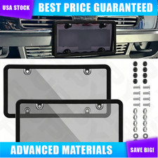 2x Unbreakable License Plate Coversframes Auto Tag Shield Protector Front Rear